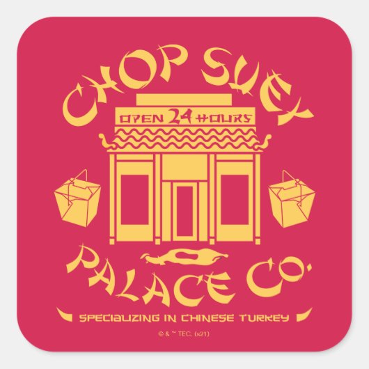 Eine Weihnachtsgeschichte | Chop Suey Palace Co. Quadratischer Aufkleber (Vorderseite)
