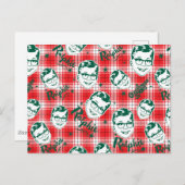 Eine Weihnachtsgeschichte | Kariertes Muster für R Postkarte (Vorne/Hinten)