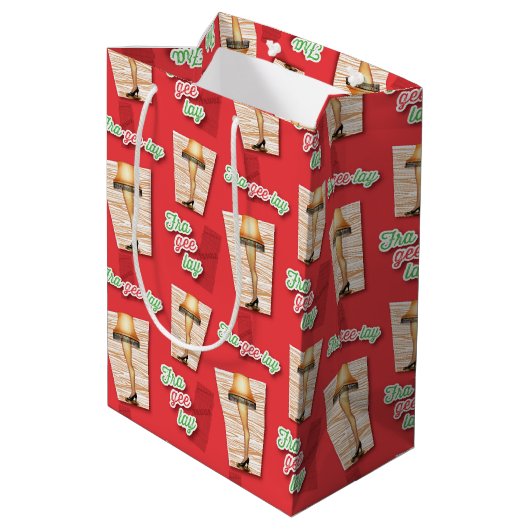 Eine Weihnachtsgeschichte | Lampenmuster Mittlere Geschenktüte (Rückseite Schrägansicht)