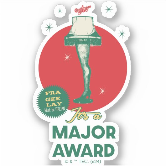 Eine Weihnachtsgeschichte | Leg Lamp Major Award Aufkleber (Vorderseite)