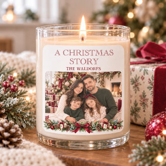 Eine Weihnachtsgeschichte Personalisiertes Foto Ke Quadratischer Aufkleber