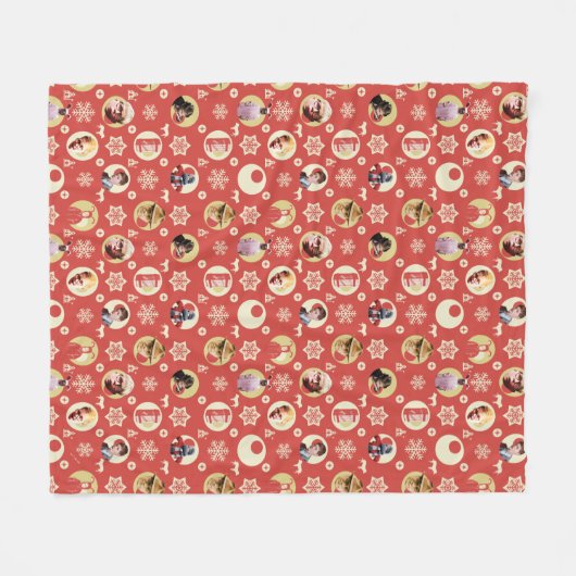 Eine Weihnachtsgeschichte Retro-Snowflake-Muster Fleecedecke (Vorderseite (Horizontal))