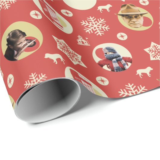 Eine Weihnachtsgeschichte Retro-Snowflake-Muster Geschenkpapier (Rolleneckpunkt)