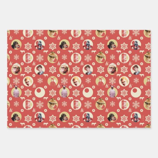 Eine Weihnachtsgeschichte Retro-Snowflake-Muster Geschenkpapier Set (Vorderseite)