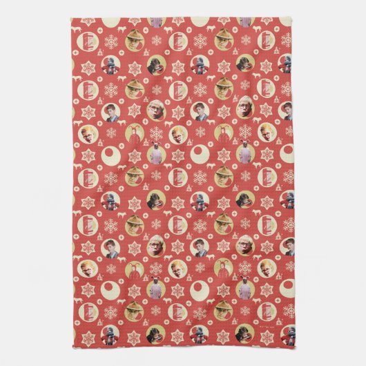 Eine Weihnachtsgeschichte Retro-Snowflake-Muster Geschirrtuch (Vertikal)