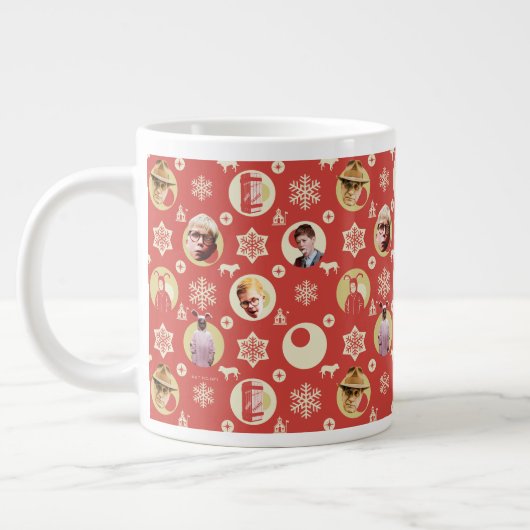 Eine Weihnachtsgeschichte Retro-Snowflake-Muster Jumbo-Tasse (Links)