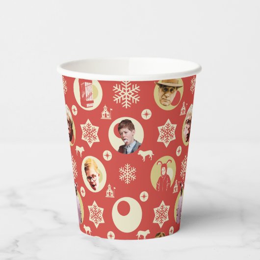 Eine Weihnachtsgeschichte Retro-Snowflake-Muster Pappbecher (Links)