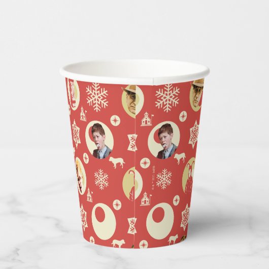 Eine Weihnachtsgeschichte Retro-Snowflake-Muster Pappbecher (Rechts)