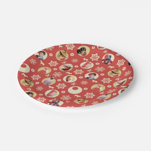 Eine Weihnachtsgeschichte Retro-Snowflake-Muster Pappteller (Schrägansicht)