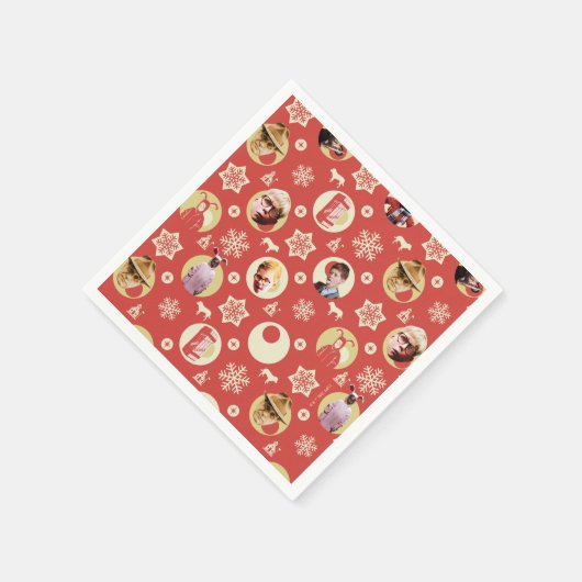 Eine Weihnachtsgeschichte Retro-Snowflake-Muster Serviette (Ecke)