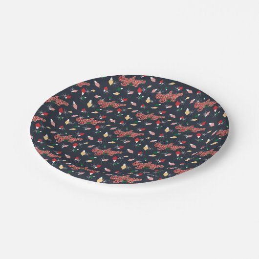 Eine Weihnachtsgeschichte | Weihnachtslichtmuster Pappteller (Schrägansicht)