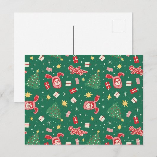 Eine Weihnachtsgeschichte | Weihnachtssymbol Muste Postkarte (Vorne/Hinten)