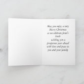 Eine Weihnachtskarte für den Pastor mit einem Baum Dankeskarte (Innenseite)