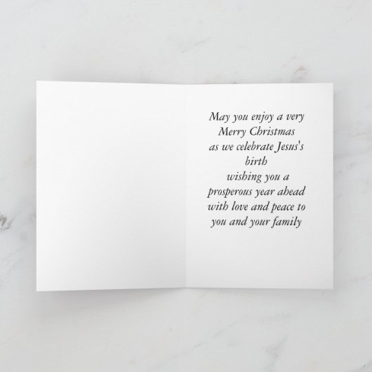 Eine Weihnachtskarte für den Pastor mit einem Baum Dankeskarte (Innenseite)