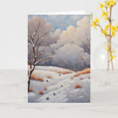 Eine Weihnachtskarte für den Schneetag Karte (Gelbe Blume)