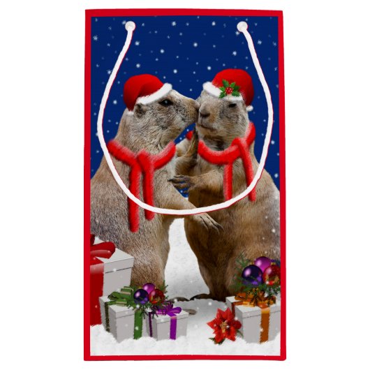 Eine Weihnachtskiss-Geschenktasche Kleine Geschenktüte (Rückseite)