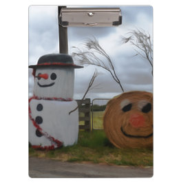 Eine Weihnachtsklammer auf dem Bauernhof Klemmbrett