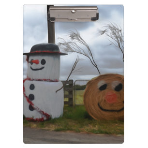Eine Weihnachtsklammer auf dem Bauernhof Klemmbrett