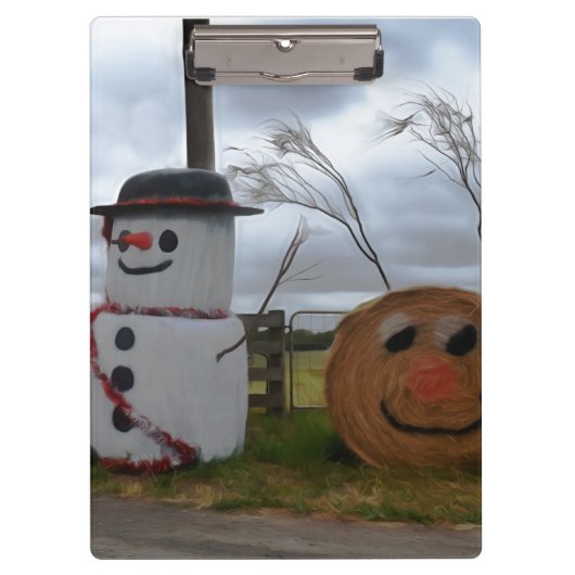 Eine Weihnachtsklammer auf dem Bauernhof Klemmbrett (Vorderseite)