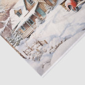 Eine Weihnachtslandschaft komplett mit rotem LKW Seidenpapier (Ausschnitt)