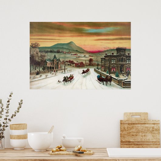 Eine Weihnachtslandschaft Poster (Küche)