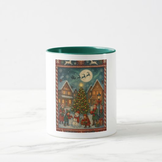 eine Weihnachtsmalerei-Tasse Tasse (Zentrum)