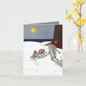 Eine Weihnachtsmaus Karte (Gelbe Blume)