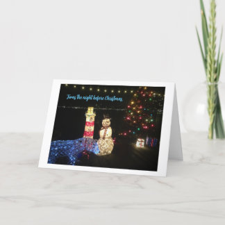Eine Weihnachtsszene am Merritt-See-Dock Dankeskarte