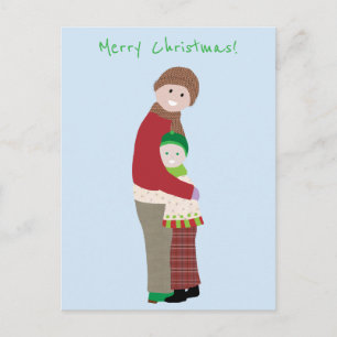 Eine Weihnachtsumarmung Postkarte