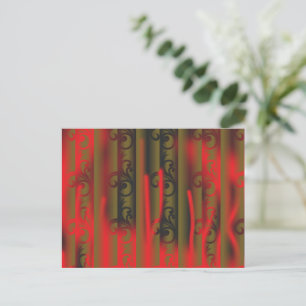 eine weiß-braune Tapete mit einem Muster Postkarte
