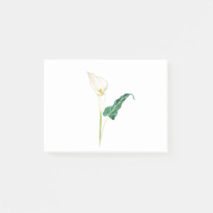 eine weiße Calla-Lilie Aquarell Post-it Klebezettel
