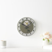 Eine weiße Daisy Runde Wanduhr (Zuhause)
