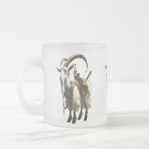 Eine weiße Keramiktasse mit einer Illustration ein Mattglastasse