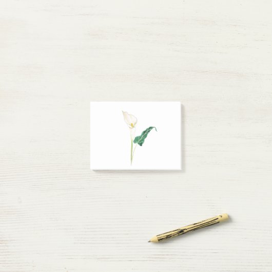 eine weiße Lippenlilie Post-it Klebezettel (Auf Schreibtisch)