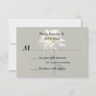 Eine weiße Margerite RSVP Karte