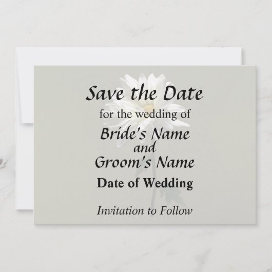 Eine weiße Margerite Save The Date (Vorderseite)