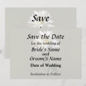 Eine weiße Margerite Save The Date (Vorne/Hinten)
