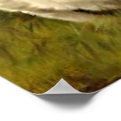 Eine weiße persische Katze, die einen Ladybug guck Poster (Ecke)