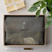 Eine weiße und gelbe Rose in einer blauen Vase von Seidenpapier (Geschenk)