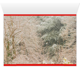 eine weiße Winterlandschaft auf Grußkarte