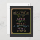 Eine weitere belebte Woche Black GFX Postkarte (Vorne/Hinten)