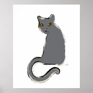 Eine weitere graue Katze Poster