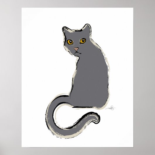 Eine weitere graue Katze Poster (Vorne)