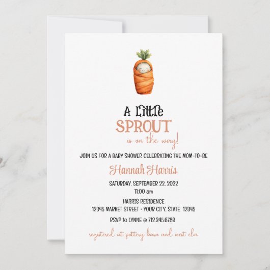 Eine weitere kleine Sprout/Karotte auf dem Weg Einladung (Vorderseite)