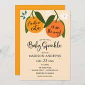 Eine weitere kleine Süsse Orange Baby Sprinkle Einladung (Vorne/Hinten)