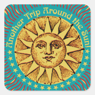 Eine weitere Reise um die Sonne Boho Geburtstag Quadratischer Aufkleber