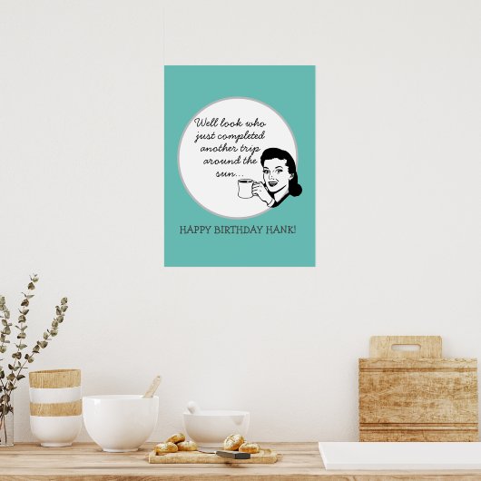 Eine weitere Reise um die Sonne Funny Retro Custom Poster (Küche)