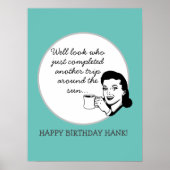 Eine weitere Reise um die Sonne Funny Retro Custom Poster (Vorne)