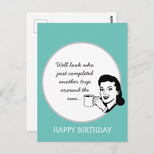 Eine weitere Reise um die Sonne Funny Retro Geburt Postkarte (Vorne/Hinten)