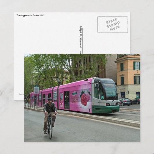 Eine weitere Straßenbahn in Rom Postkarte (Vorne/Hinten)